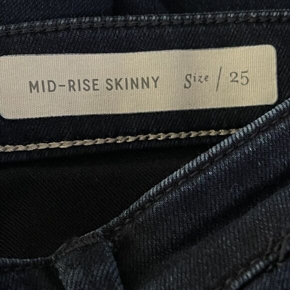 Pilcro and the Letterpress SZ 25 Skinny Jeans Mid-Rise Stretch Zip-Fly Dark Wash - Picture 10 of 11